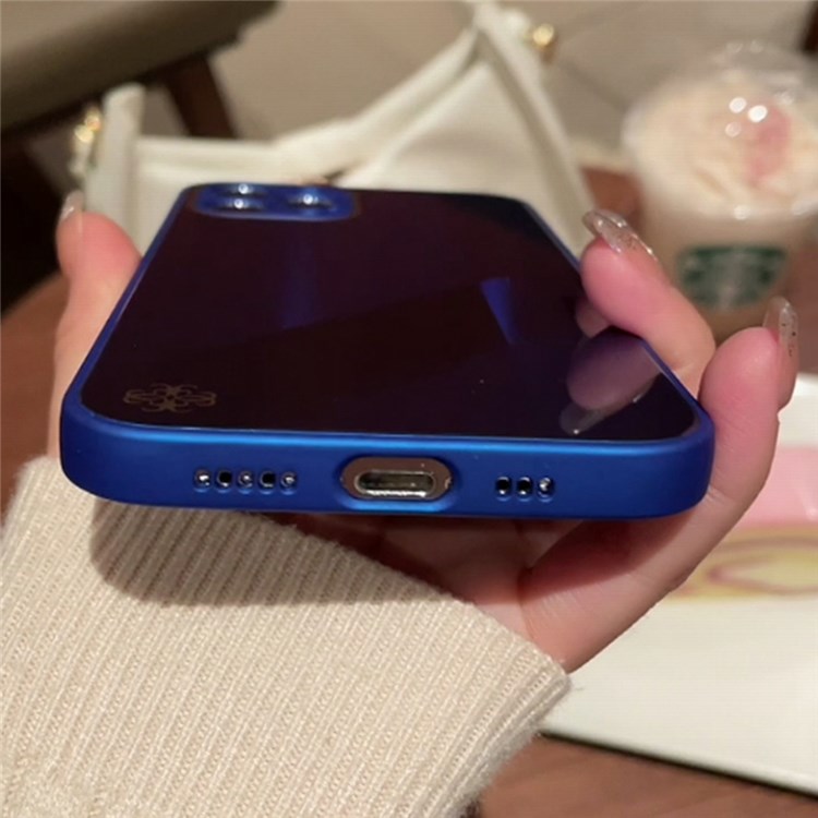 PHONESKIN Glossy 3D Effect Hybrid Phone Case for iPhone 12 Pro 6.1 inch, X10A Pattern Anti-Explosion High Aluminum-Silicon Glass Phone Protector - Blue-6