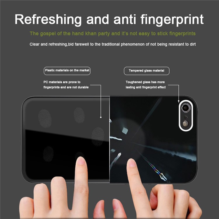PHONESKIN for iPhone 7/8 4.7 inch/SE (2020)/SE (2022) Convex Lens Pattern 3D Effect Phone Case High Aluminum-Silicon Glass+PC Back Soft TPU Frame Support Cover - Black-6