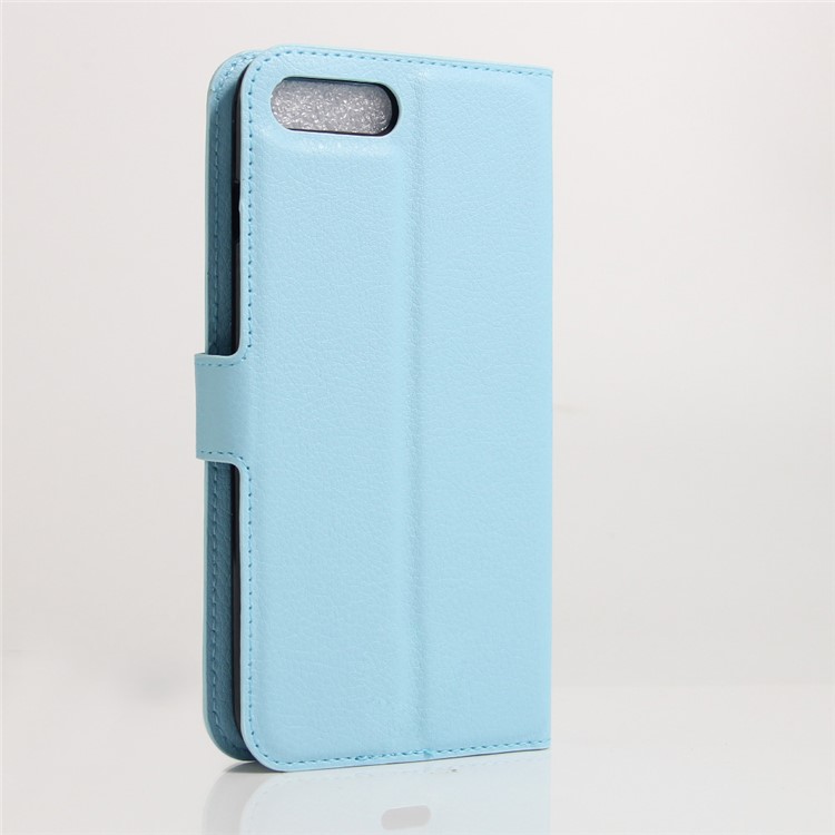 For iPhone 7 Plus 5.5 inch Litchi Skin Flip Leather Stand Shell - Blue-3