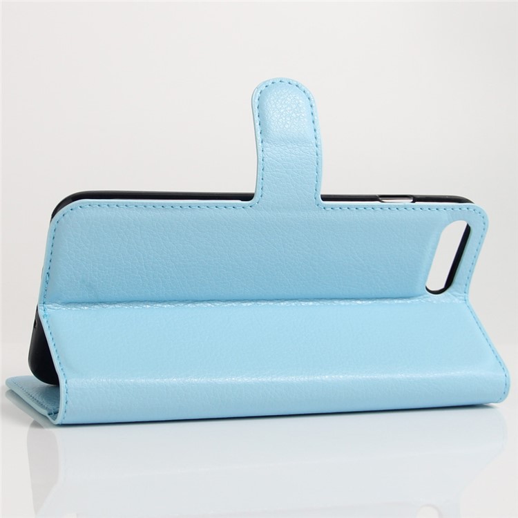 For iPhone 7 Plus 5.5 inch Litchi Skin Flip Leather Stand Shell - Blue-6