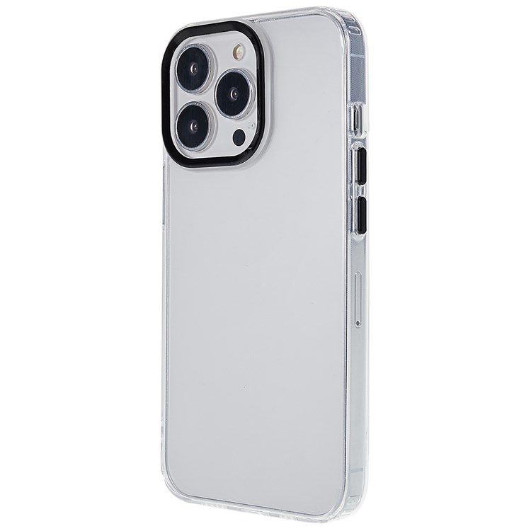 Metal Lens Frame Protective Case for iPhone 13 Pro 6.1 inch Shockproof Slim Phone Cover Scratch Resistant Transparent Phone Protector - Black-3