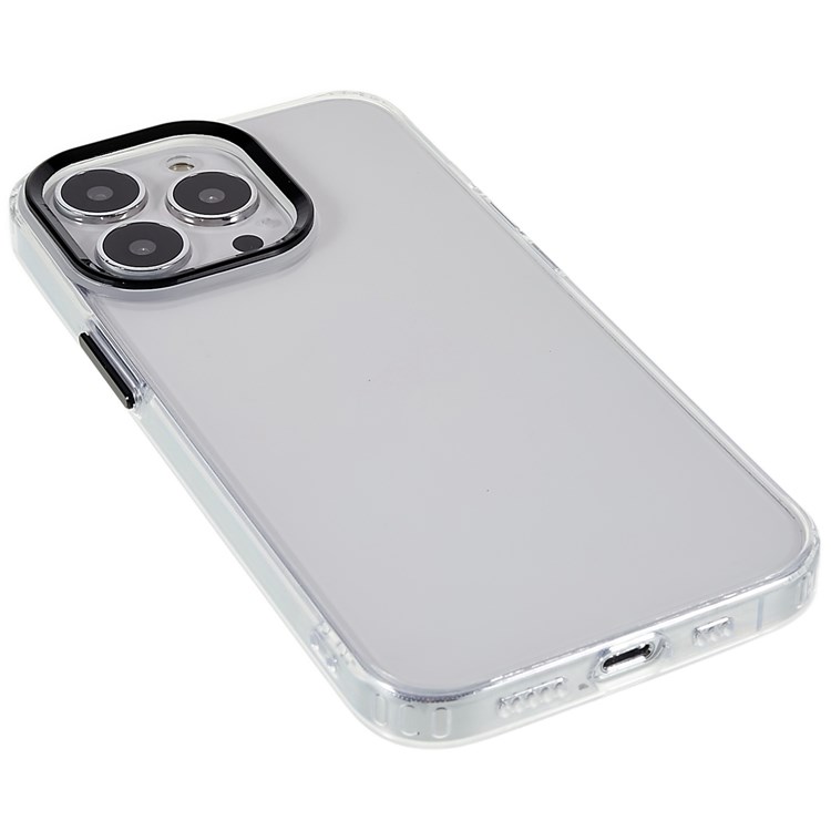 Metal Lens Frame Protective Case for iPhone 13 Pro 6.1 inch Shockproof Slim Phone Cover Scratch Resistant Transparent Phone Protector - Black-5