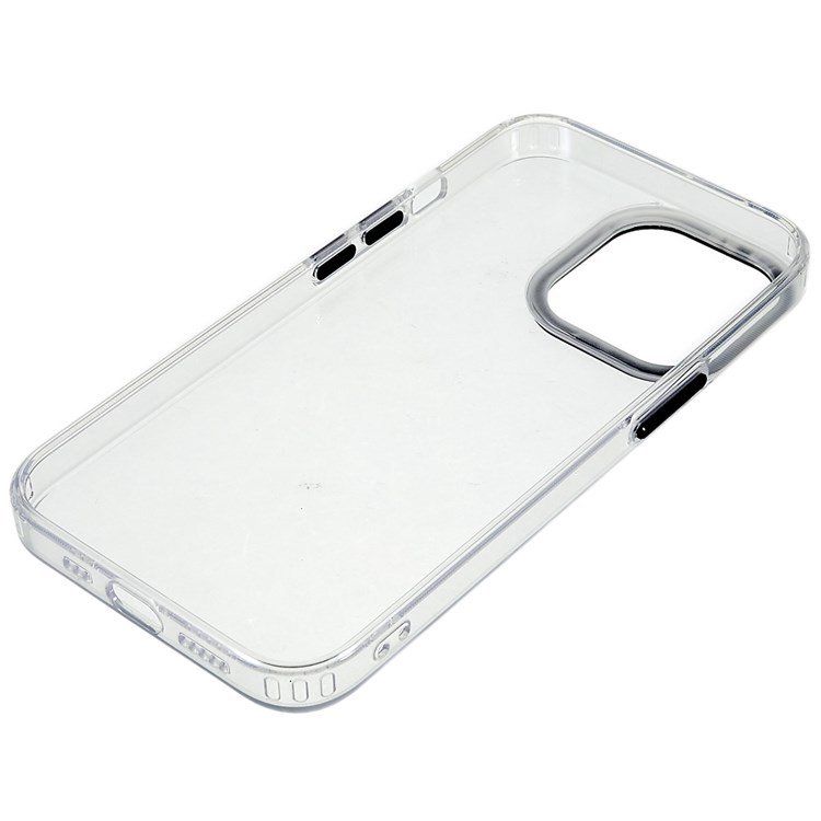 Metal Lens Frame Protective Case for iPhone 13 Pro 6.1 inch Shockproof Slim Phone Cover Scratch Resistant Transparent Phone Protector - Black-8