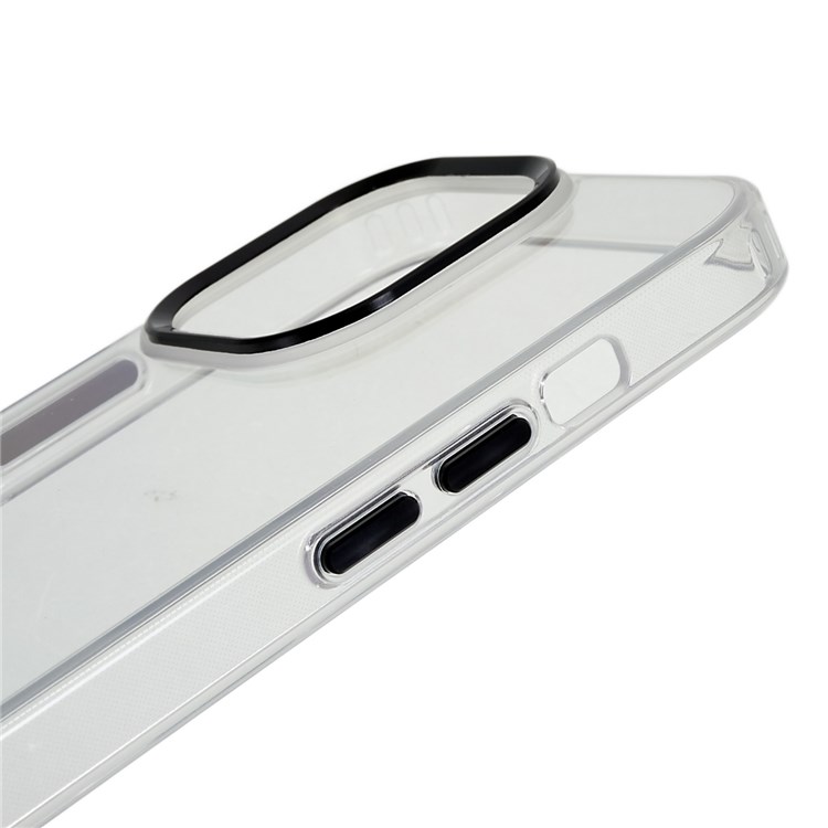Metal Lens Frame Protective Case for iPhone 13 Pro 6.1 inch Shockproof Slim Phone Cover Scratch Resistant Transparent Phone Protector - Black-9