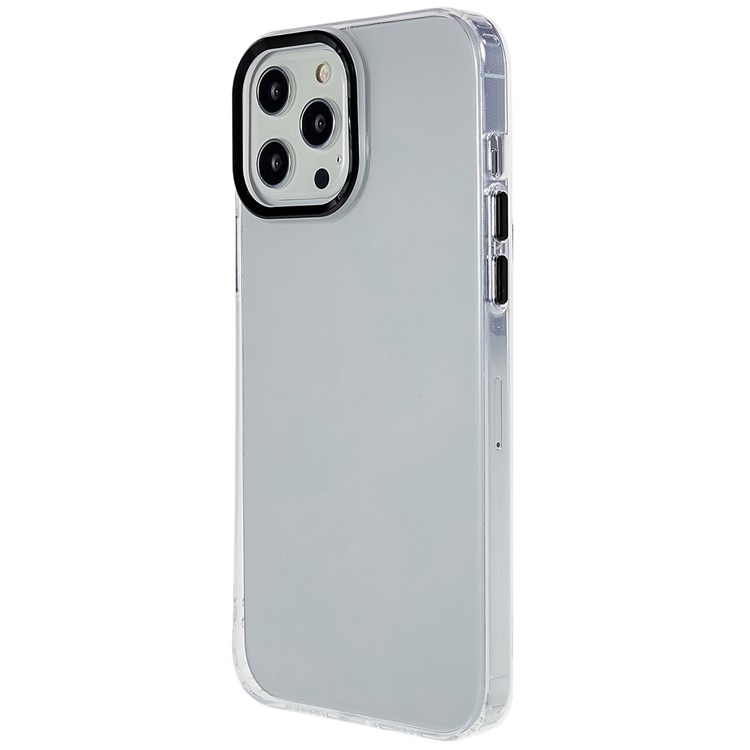 Anti-drop Clear Case for iPhone 12 Pro Max 6.7 inch Protective Slim Phone Shell Metal Lens Frame Shockproof Phone Cover - Black-3