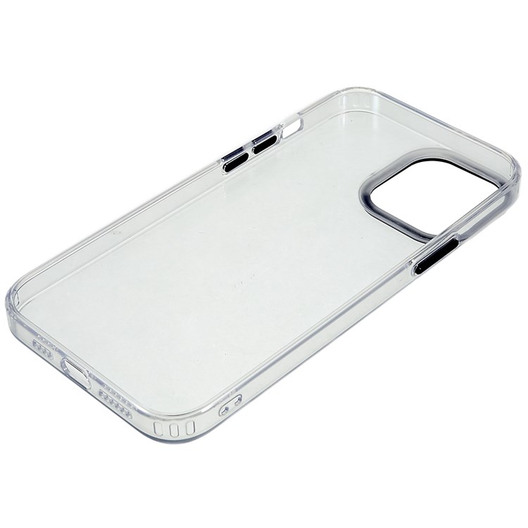 Anti-drop Clear Case for iPhone 12 Pro Max 6.7 inch Protective Slim Phone Shell Metal Lens Frame Shockproof Phone Cover - Black-8