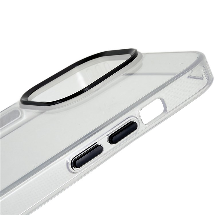 Anti-drop Clear Case for iPhone 12 Pro Max 6.7 inch Protective Slim Phone Shell Metal Lens Frame Shockproof Phone Cover - Black-9
