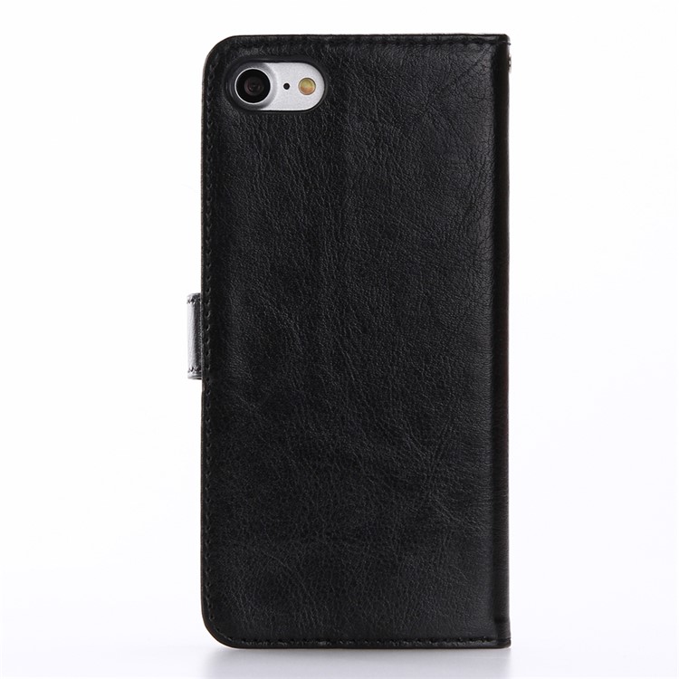 Crazy Horse Wallet Stand Leather Case Cover for iPhone 8 / 7 4.7 inch - Black-2