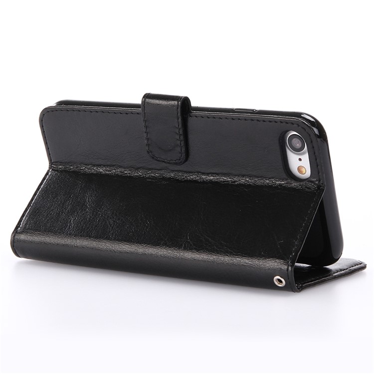 Crazy Horse Wallet Stand Leather Case Cover for iPhone 8 / 7 4.7 inch - Black-4