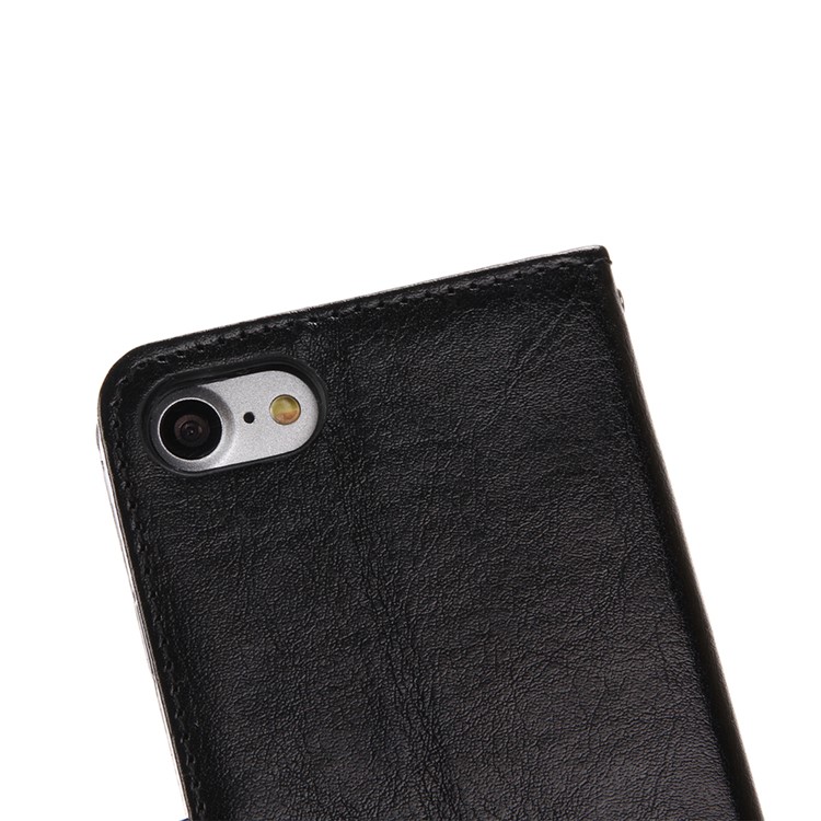 Crazy Horse Wallet Stand Leather Case Cover for iPhone 8 / 7 4.7 inch - Black-8