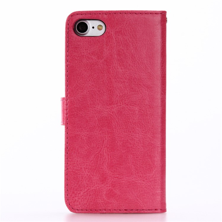 Crazy Horse Stand Leather Wallet Case Cover for iPhone 8 / 7 4.7 inch - Rose-2