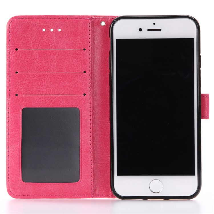 Crazy Horse Stand Leather Wallet Case Cover for iPhone 8 / 7 4.7 inch - Rose-3