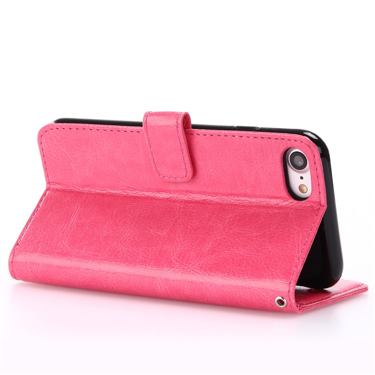 Crazy Horse Stand Leather Wallet Case Cover for iPhone 8 / 7 4.7 inch - Rose-4