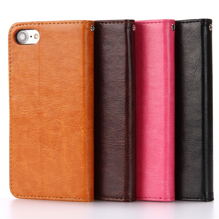 Crazy Horse Stand Leather Wallet Case Cover for iPhone 8 / 7 4.7 inch - Rose-6