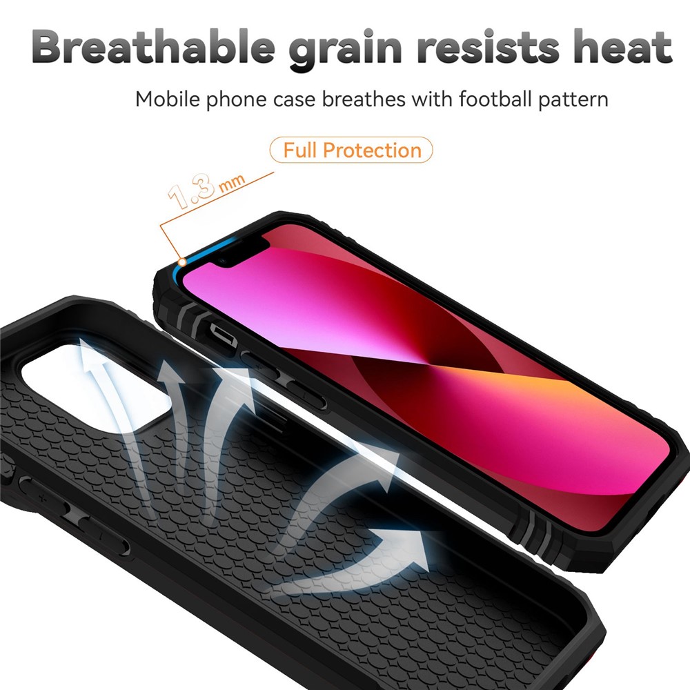 For iPhone 13 6.1 inch Anti-scratch Cell Phone Case Ring Kickstand Hybrid PC + TPU Shell with Slide Camera Protection Cover - Black-8