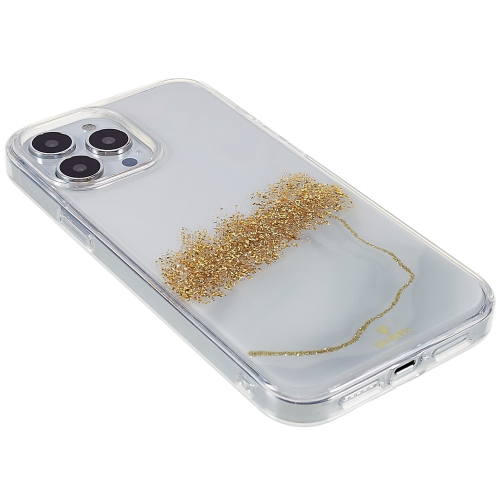 DFANS Starlight Shining Series Shockproof Phone Case for iPhone 13 Pro Max 6.7 inch Glitter Decorated PC + TPU Hybrid Protective Cover - White-4