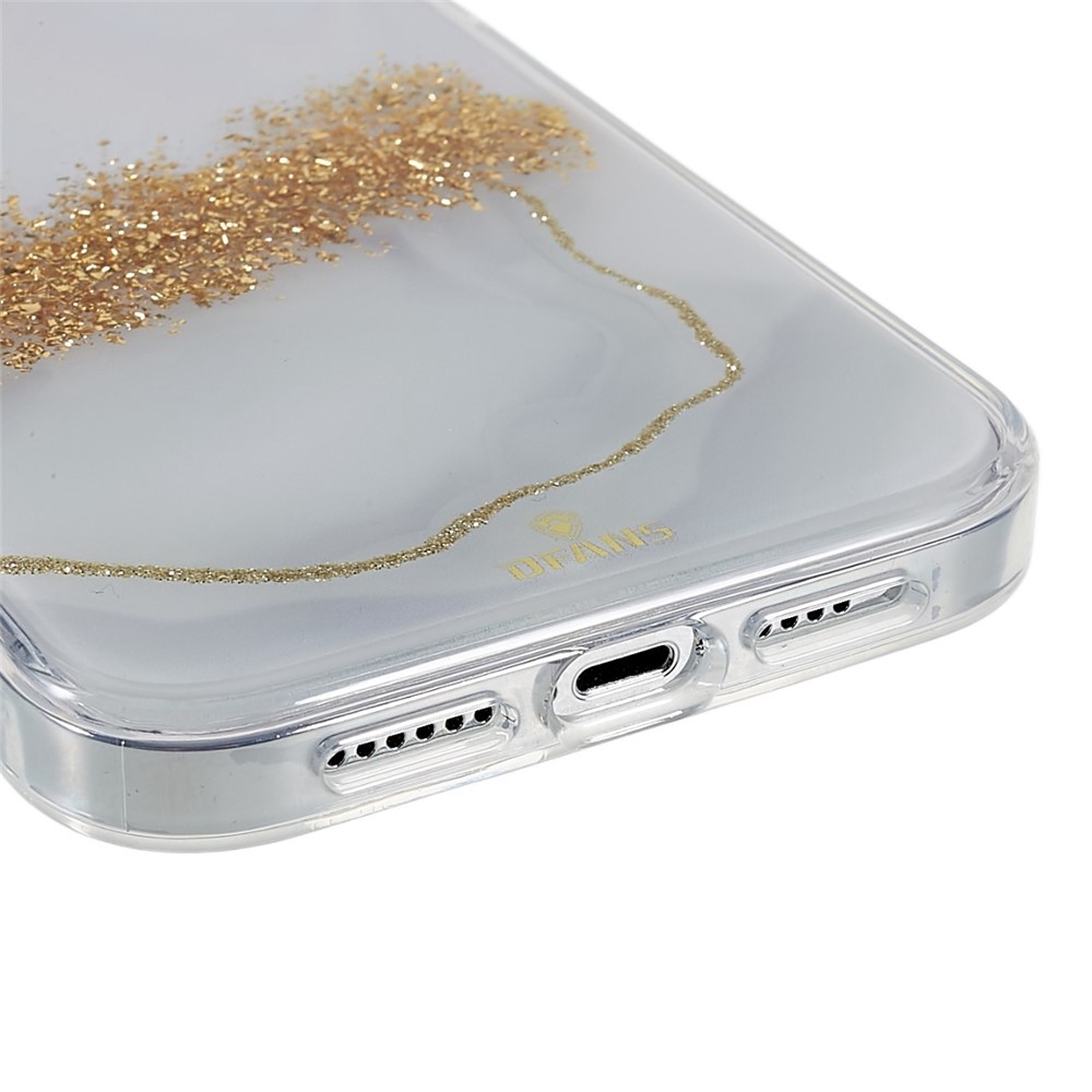 DFANS Starlight Shining Series Phone Case for iPhone 13 Pro 6.1 inch Shockproof PC + TPU Hybrid Protective Cover with Glitter Decorated - White-5