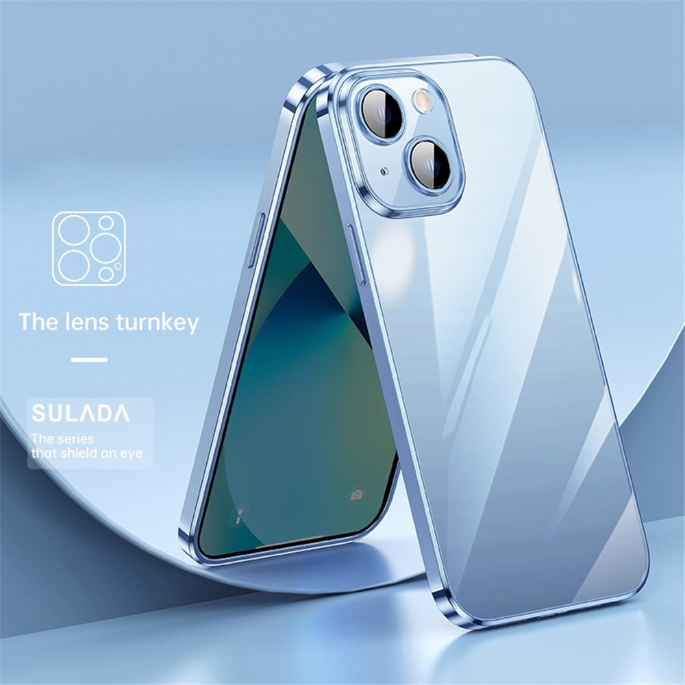 SULADA Shield Eye Series for iPhone 13 6.1 inch PC + TPU Electroplating Transparent Phone Case Anti-drop Cover - Blue-2