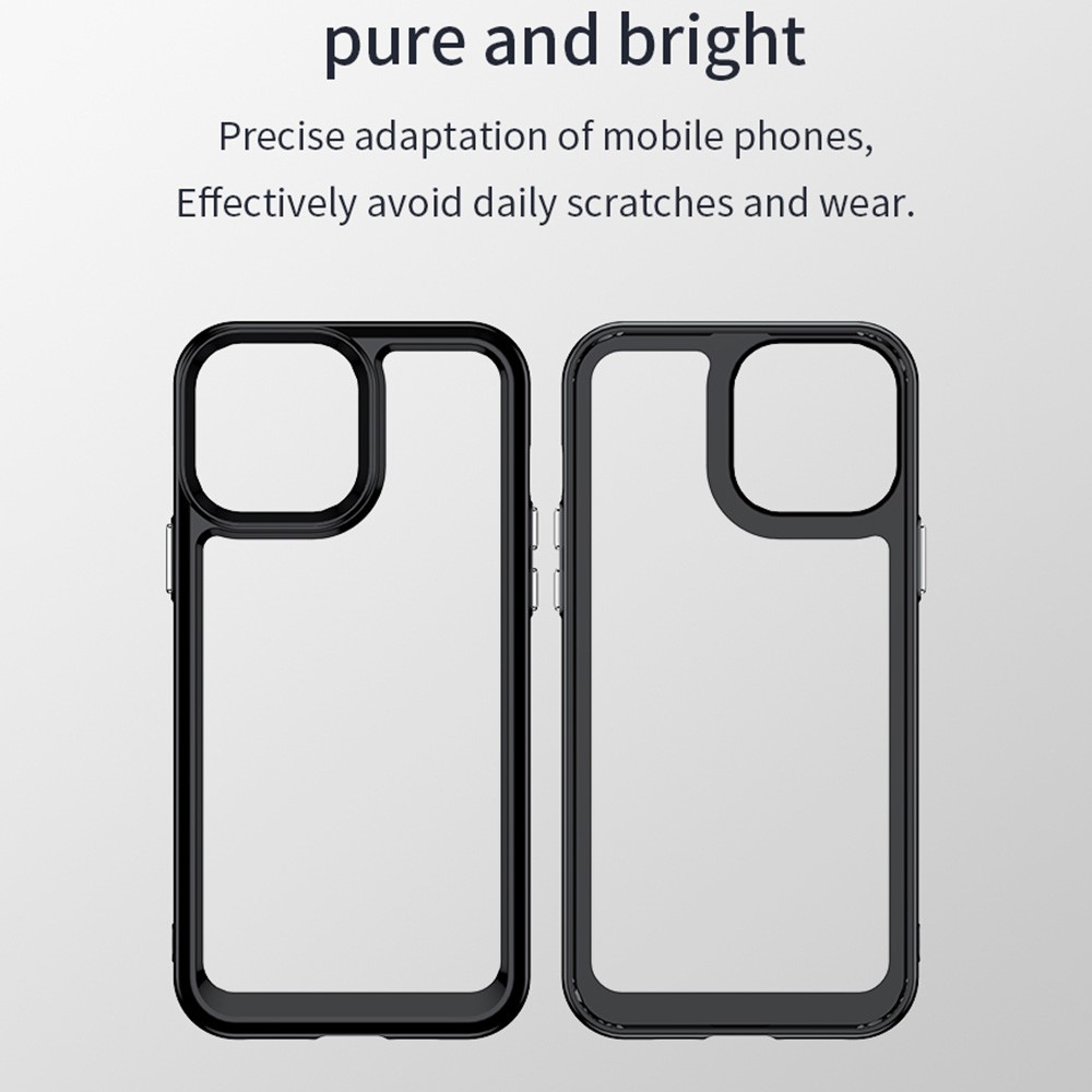 For iPhone 13 Pro Max 6.7 inch Shockproof Soft TPU + Hard Acrylic Cover Phone Case with Independent PC Buttons - Black-2