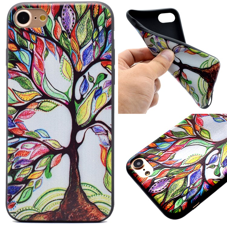 

Stylish Patttern TPU Protector Case for iPhone 8 / 7 4.7 inch - Colorized Tree, iPhone 8 4.7 inch