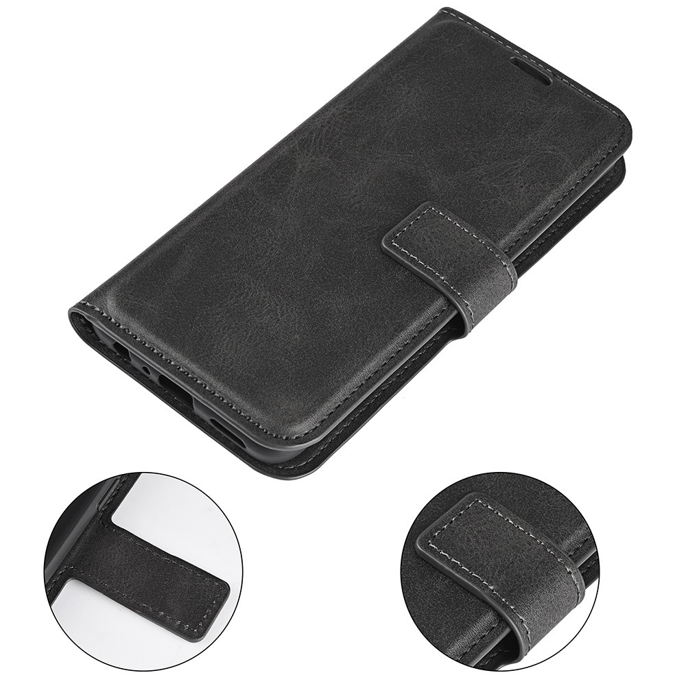 For iPhone 14 Pro Max 6.7 inch Textured PU Leather Anti-collision Phone Case Wallet Stand Cell Phone Cover - Black-7
