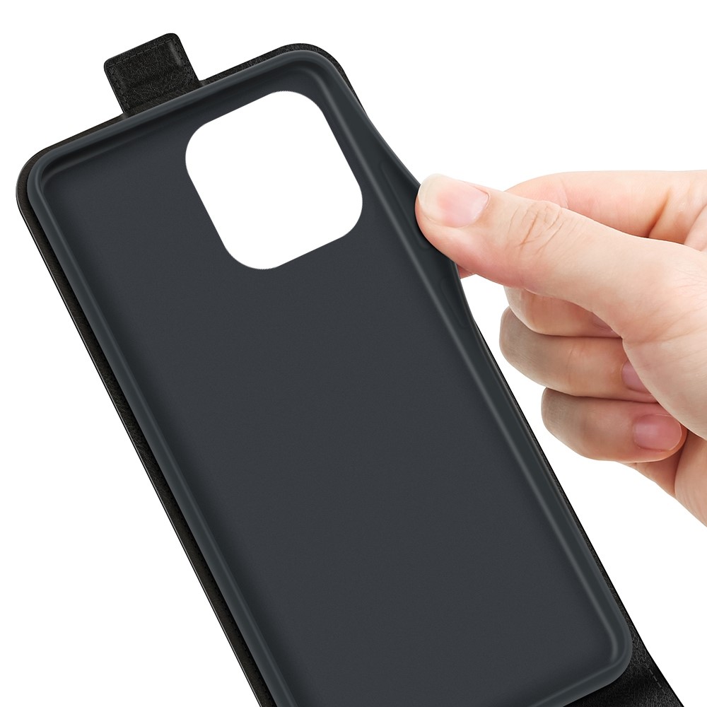 For iPhone 14 Pro 6.1 inch Vertical Flip Drop-proof Cover Crazy Horse Texture PU Leather Cell Phone Case with Card Holder - Black-4