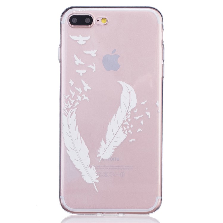 

Выбитый ТПУ тонкий Чехол для iPhone 8 плюс / 7 Плюс 5,5-Дюймовый - Белые перья и птицы