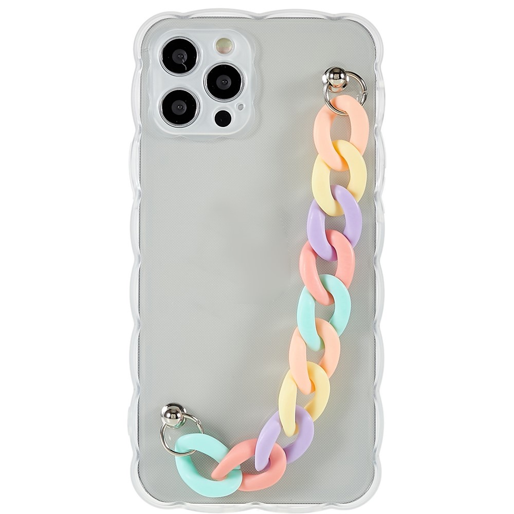 Protective Case for iPhone 12 Pro 6.1 inch Precise Cutout TPU Phone Shell Shockproof Phone Cover with Strap - Colorful Strap-1