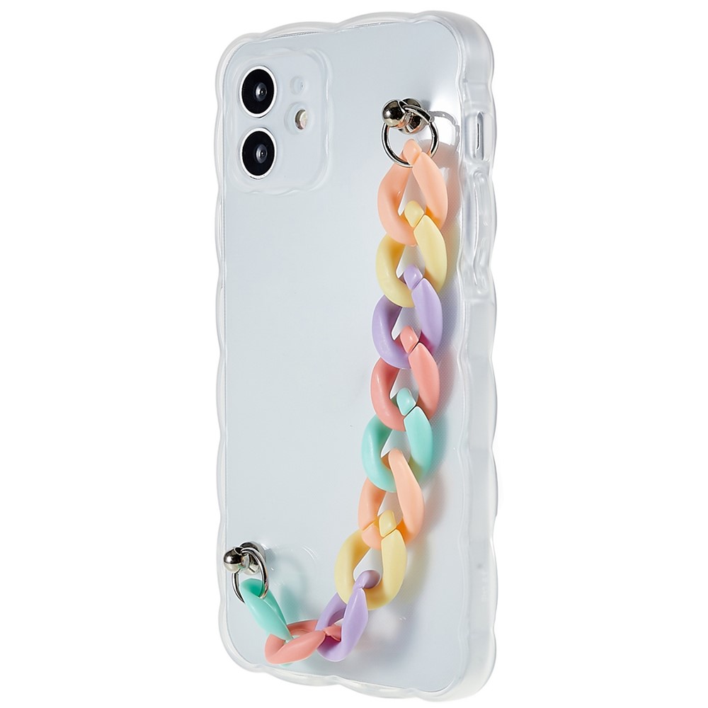 Shockproof Case for iPhone 12 6.1 inch Soft TPU Phone Shell Strap Design Anti-drop Precise Cutout Phone Cover - Colorful Strap-2