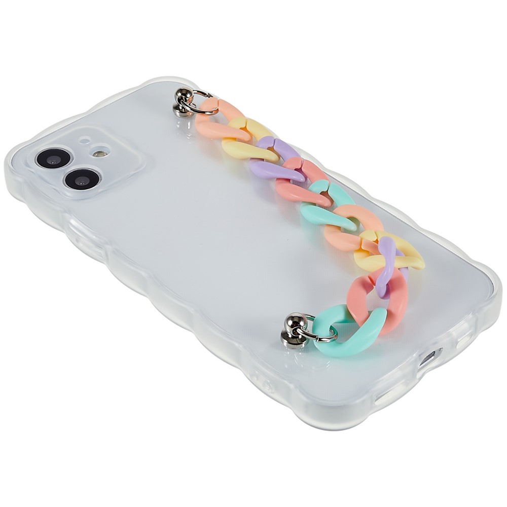 Shockproof Case for iPhone 12 6.1 inch Soft TPU Phone Shell Strap Design Anti-drop Precise Cutout Phone Cover - Colorful Strap-4