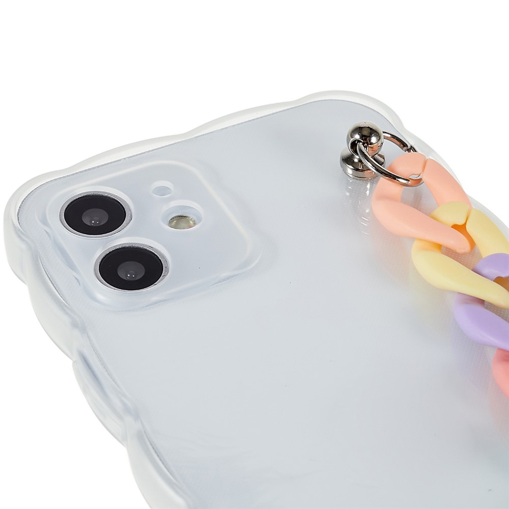 Shockproof Case for iPhone 12 6.1 inch Soft TPU Phone Shell Strap Design Anti-drop Precise Cutout Phone Cover - Colorful Strap-6