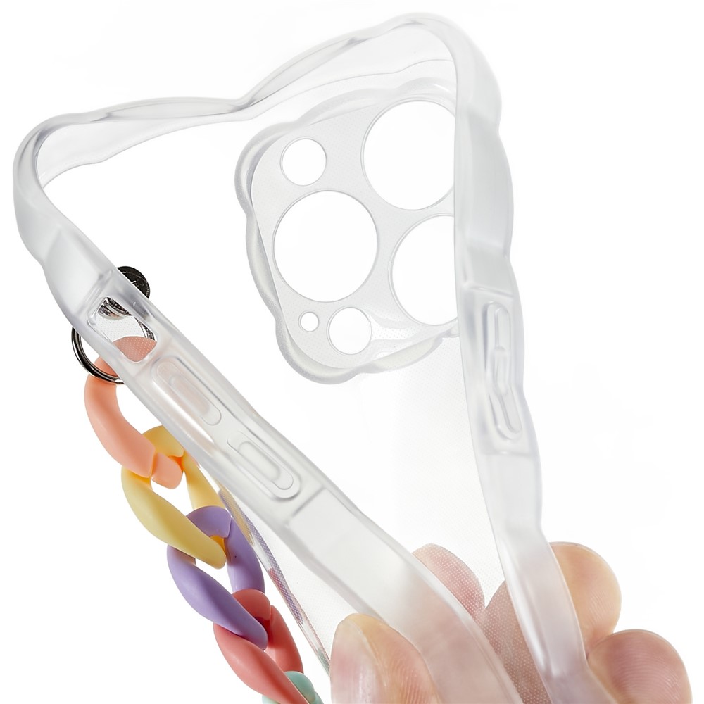 Anti-drop Soft TPU Case for iPhone 13 Pro 6.1 inch Precise Cutout Protective Phone Shell Strap Design Shockproof Phone Cover - Colorful Strap-7