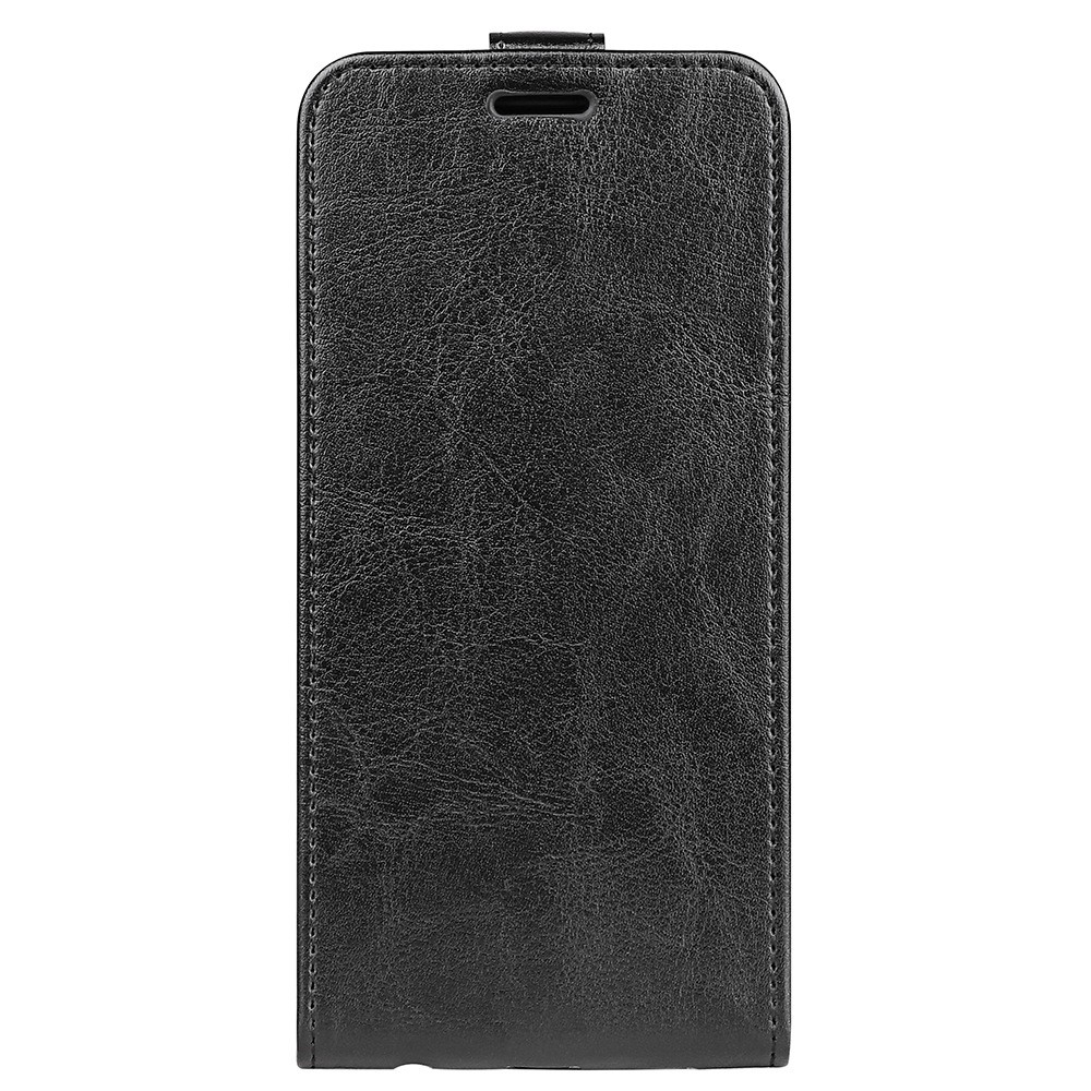 For iPhone 14 6.1 inch Vertical Flip Shockproof Shell Crazy Horse Texture PU Leather Mobile Phone Case with Card Holder - Black-6