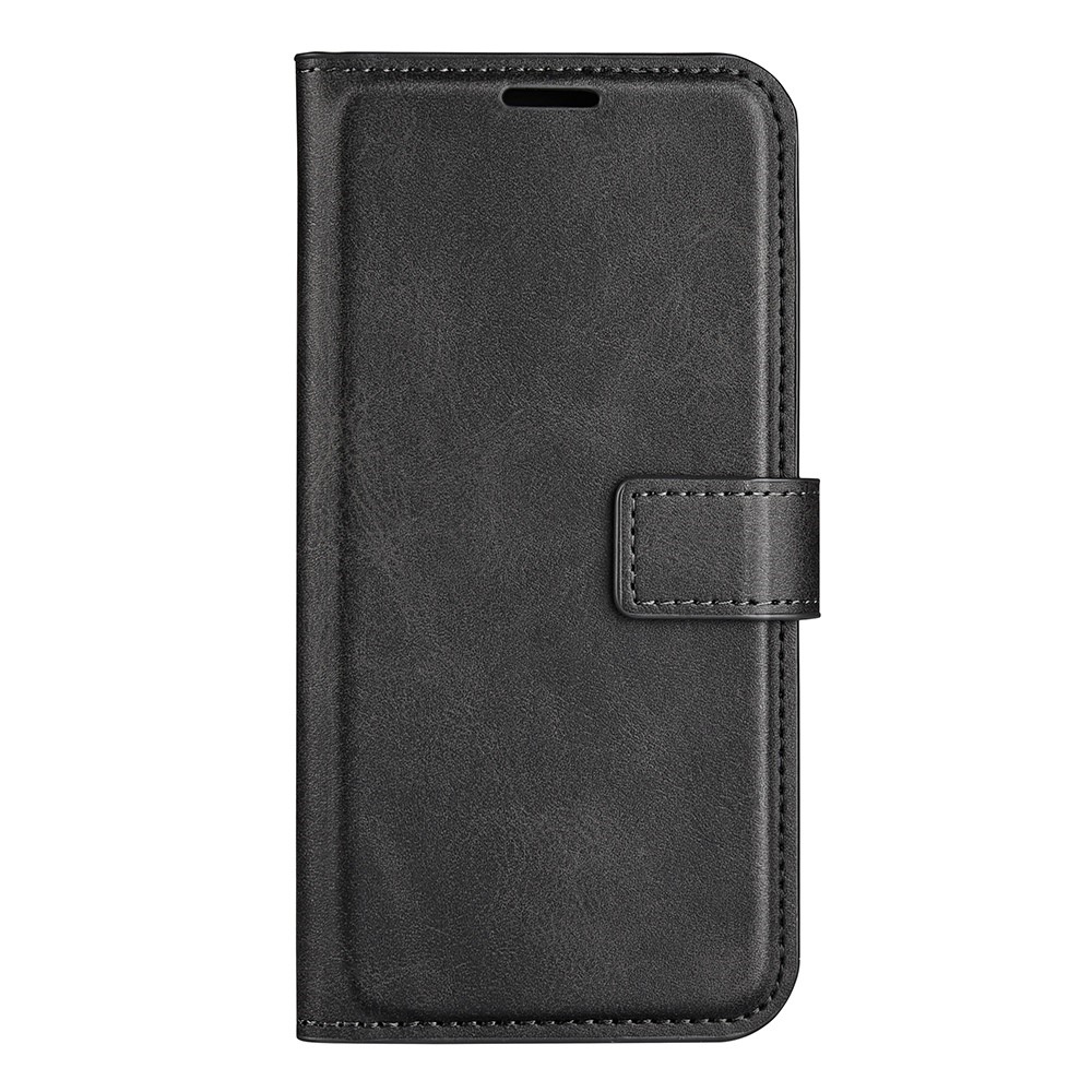 For iPhone 14 6.1 inch Wear-resistant Textured PU Leather Cell Phone Case Magnetic Phone Protector with Wallet Stand - Black-7