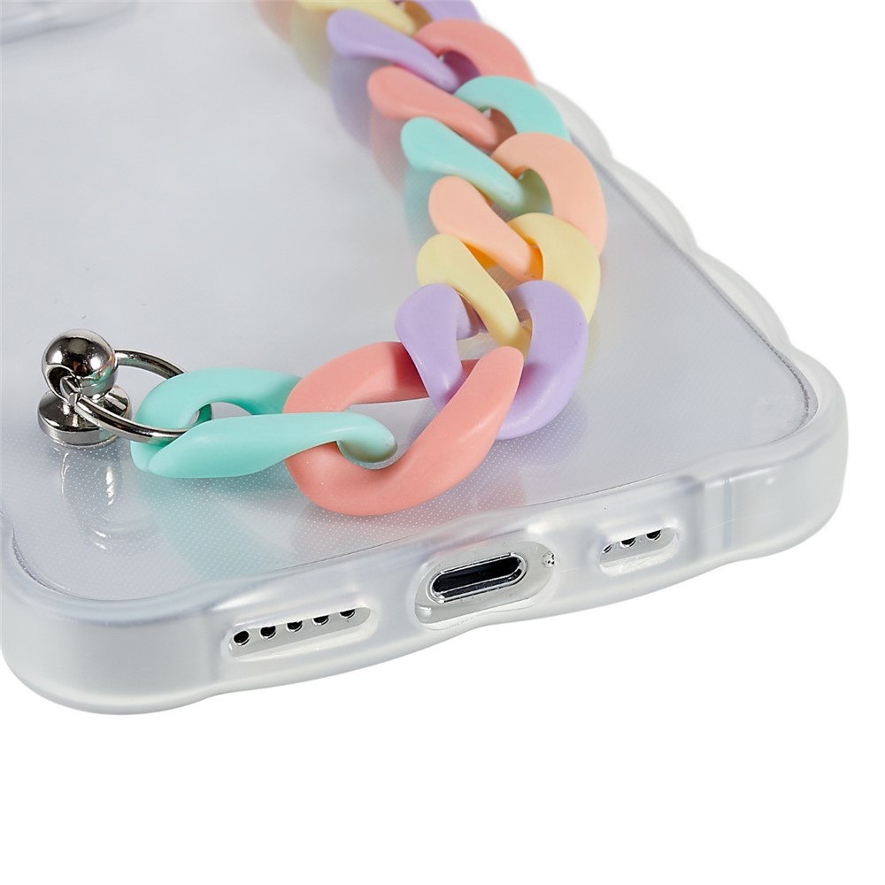 Style Handy Strap Design Case for iPhone 13 Pro Max 6.7 inch Soft TPU Anti-scratch Precise Cutout Mobile Phone Cover - Colorful Strap-5