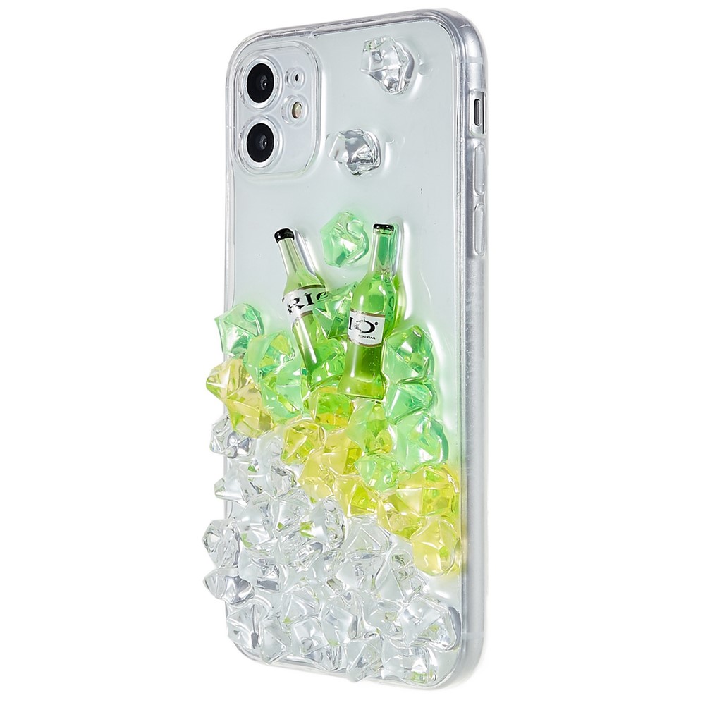 Stylish Precise Cutout Case for iPhone 11 Pro Max 6.5 inch Wine Bottle Design Epoxy Soft TPU Phone Protector Shell - Green-2