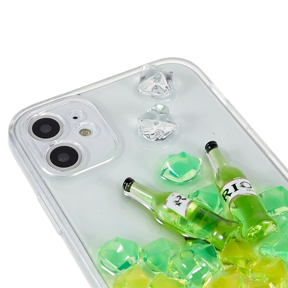 Stylish Precise Cutout Case for iPhone 11 Pro Max 6.5 inch Wine Bottle Design Epoxy Soft TPU Phone Protector Shell - Green-6