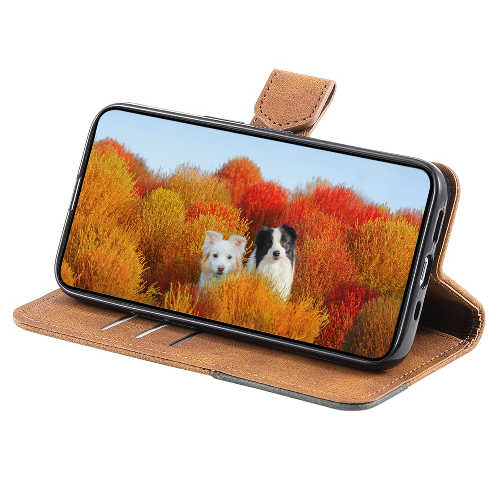 TTUDRCH 004 for iPhone 7/8 4.7 inch/SE (2020)/SE (2022) Shockproof Wallet Splicing Design PU Leather Skin-touch Feeling Stand Cover with RFID Blocking Function - Brown-2