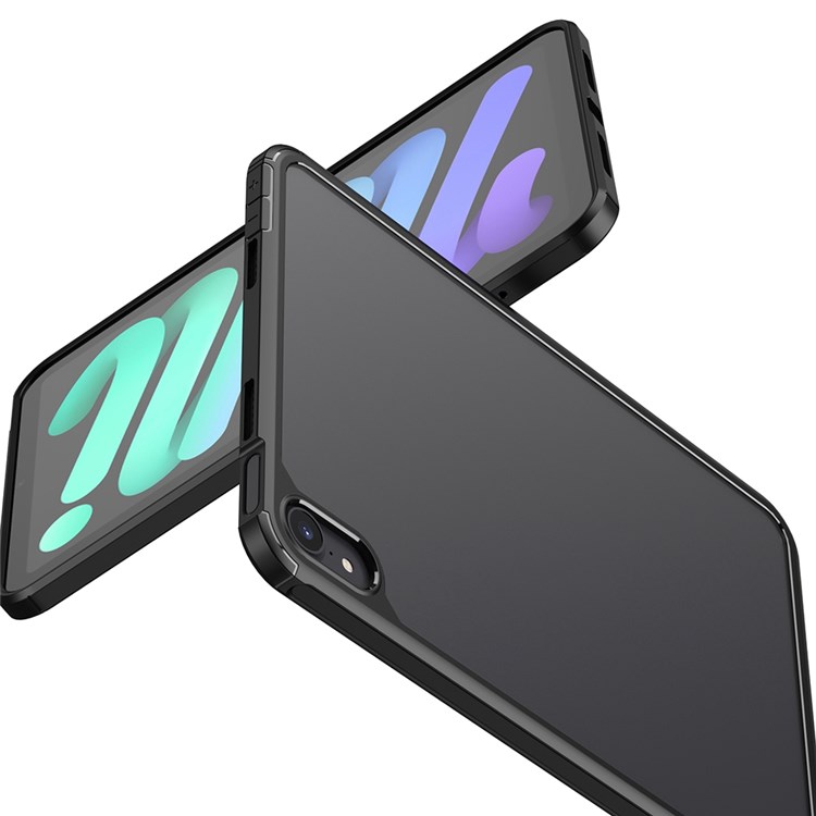 For iPad mini (2021)/(2019) 7.9 inch TPU + PC Hybrid Tablet Case Translucent Back Design Drop-Protection Cover - Black-4