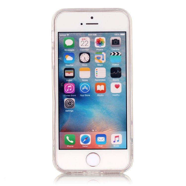 Clear IMD TPU Phone Cover pour iPhone SE / 5s / 5-joli fleurir et papillon-2