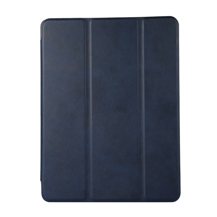 Para IPad Mini (2019) 7.9 Pulgadas/mini 4 Textura PU Cuero Cubierta Protectora Inteligente Stand Autopsidio Automático/tableta De Sueño Con Soporte De Lápiz - Azul Oscuro