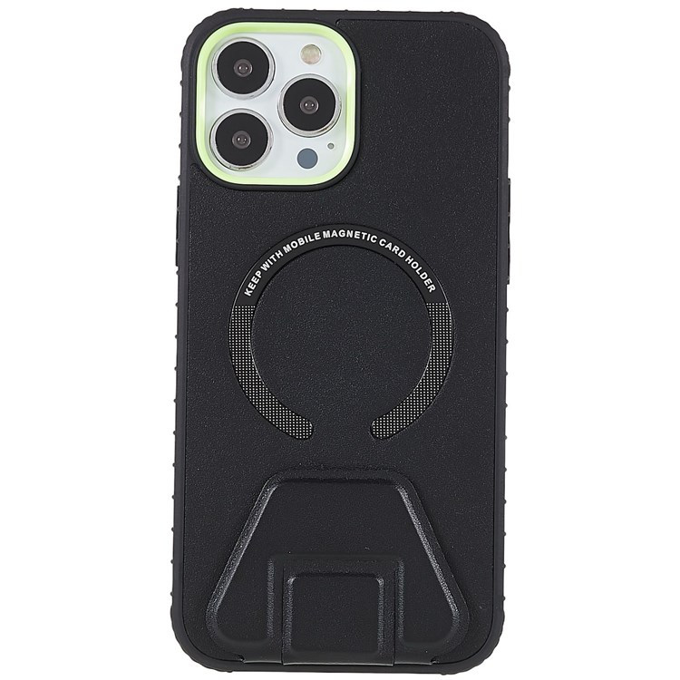 MUTURAL Simplism Series for iPhone 13 Pro Max 6.7 inch PU Leather Coated PC + TPU Hybrid Protective Case Vertical and Horizontal Kickstand Phone Cover - Black-2