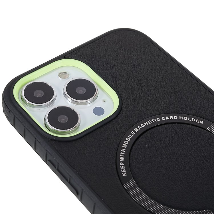MUTURAL Simplism Series for iPhone 13 Pro 6.1 inch PU Leather Shockproof Coating Case PC + TPU Hybrid Kickstand Phone Cover - Black-7