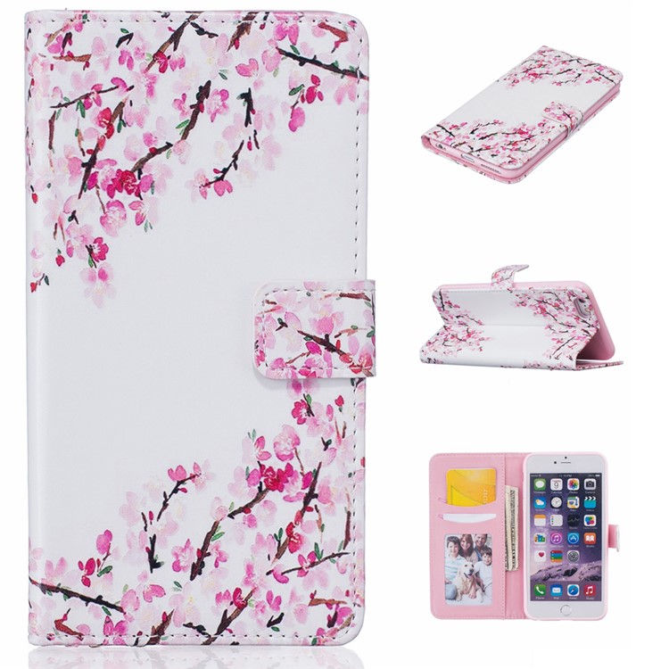 

Flip Leather Embossed Case with Stand for iPhone 6s 6 - Cherry Blossom