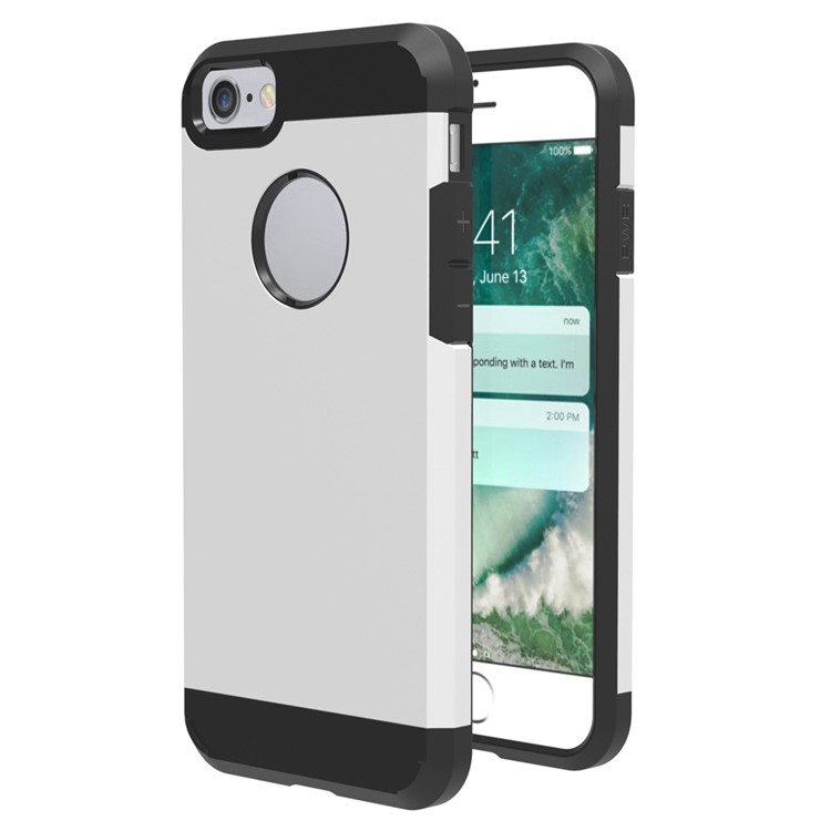 Slim Guard Plastic + TPU Shell Case for iPhone SE 2 (2020)/8/7 4.7 Inch - Silver-1