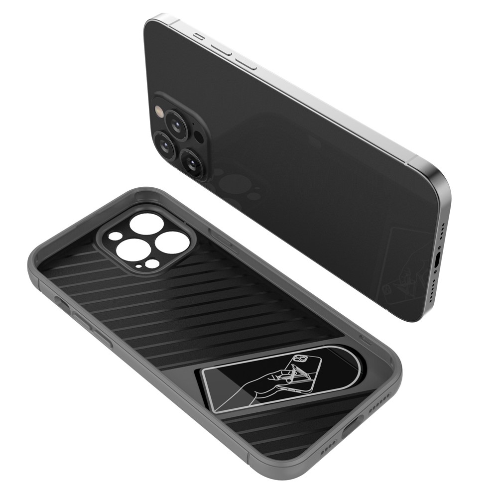 For iPhone 12 Pro Max 6.7 inch Kickstand Function PC+TPU Precise Cutout Phone Case Protective Shell - Black Blue-4