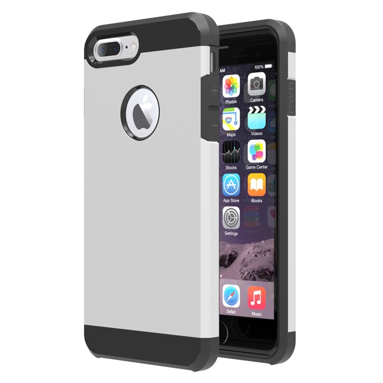 

Hybrid Plastic + TPU Cover Slim Guard for iPhone 8 Plus / 7 Plus 5.5 inch - Silver