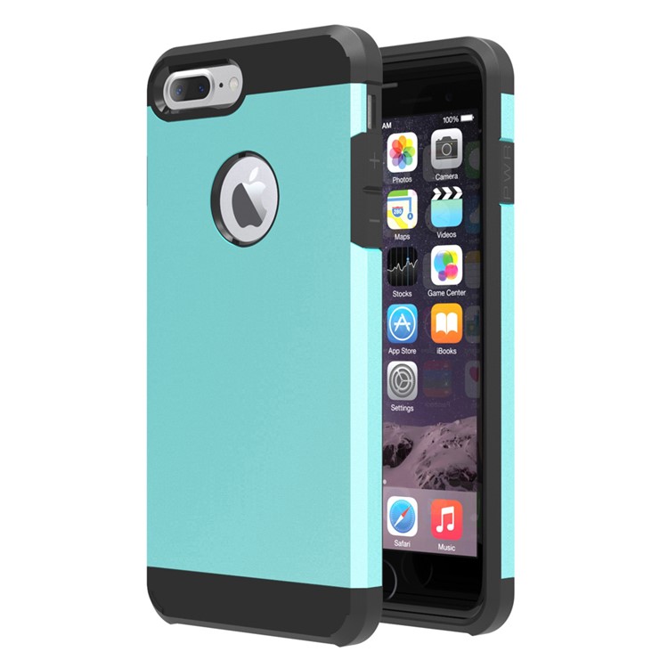

For iPhone 8 Plus / 7 Plus 5.5 inch Plastic + TPU Case Shell Cover Dual Guard - Cyan