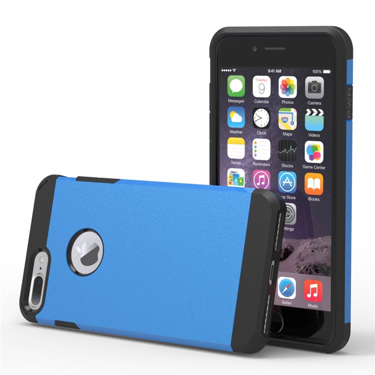 Hybrid Plastic + TPU Case Protector for iPhone 7 Plus 5.5 Inch - Baby Blue-3