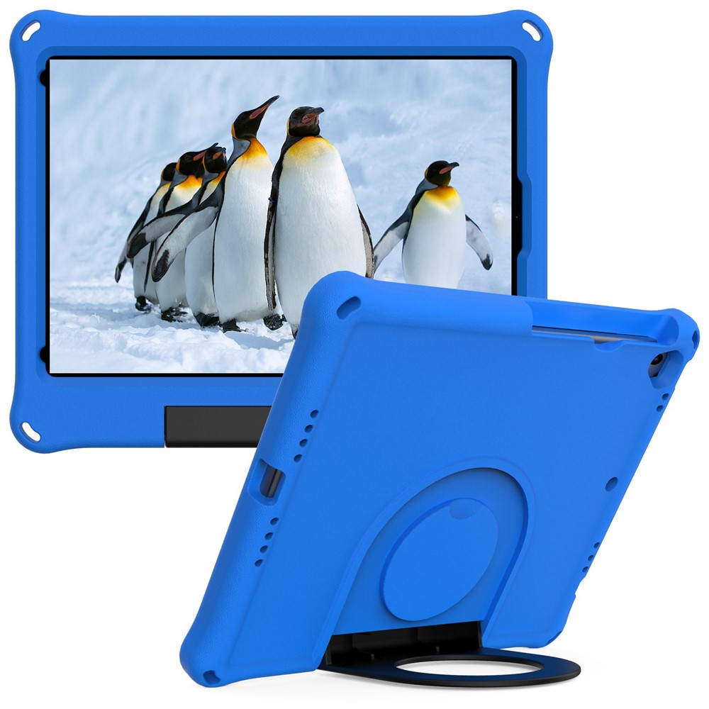 For iPad 10.2 (2019)/(2020)/(2021) EVA Shockproof Tablet Case Protective Cover with Ring Kickstand - Blue